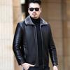 Middle-aged and Elderly Men's Plus Size Genuine Leather Jacket Men's Casual Lapel Fur One-piece Coat Thickened Sheepskin Jacket Winter