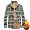 Men's Fleece Thickened Plaid Shirt Large Size Long Sleeve Casual Plaid Shirt Men's Jacket