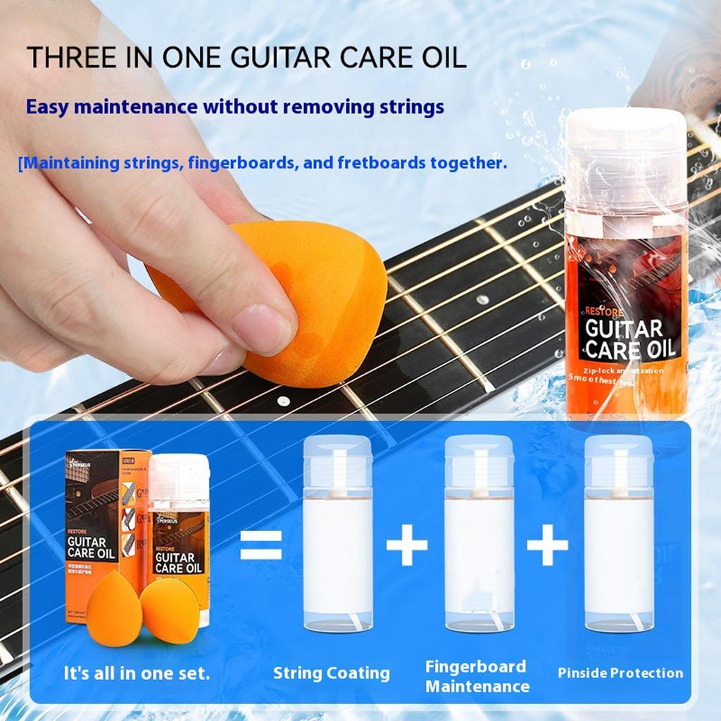 Guitar String Oil 60ml Music Instrument Oil Guitar String Care Oil Suitable for Cleaning and Surfaces Protection