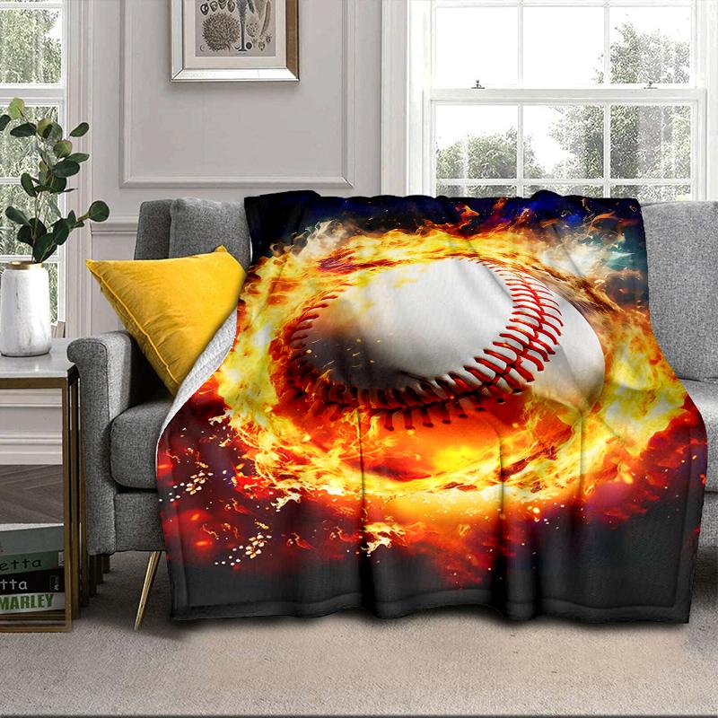 Soccer Ball Bursting Through Blanket Flannel Blanket for bed, sofa, Camping, Hiking, Picnic Essentials, gift for family Fan gifts