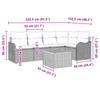 Garden Sofa Set with Storage 6 pcs Black and Cream Poly Rattan