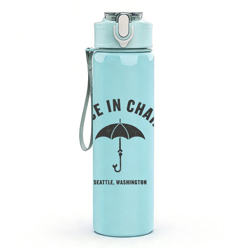 1PC Alice in chains umbrella faded print 750ml colorful plastic sports water bottle leakproof pop up lid with straw for outdoor work home use