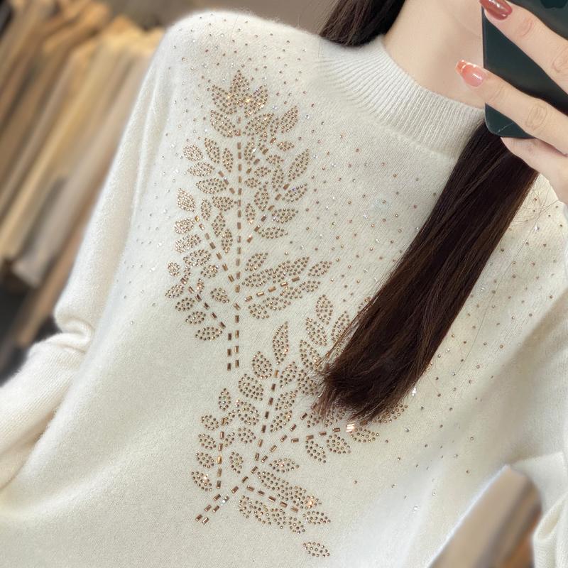 Женский кашемировый свитер Qinghe кашемир 30% кашемир 70% шерсть осенне-зимний пуловер теплый и модный