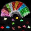 1 Bag Maple Leaf Nail Sequin Holographic Glitter Sparkly Nail Flake Nail Slice Nail Decoration
