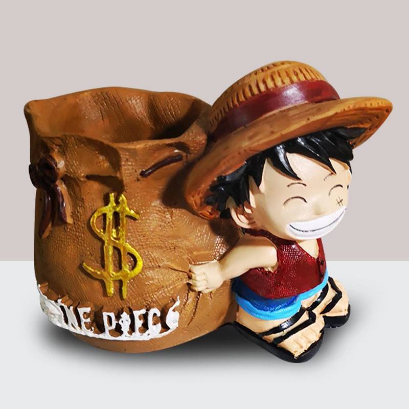 Подставка для ручек из смолы с персонажем Monkey D. Luffy из One Piece, в мультяшном стиле, для выпускного и в качестве подарка