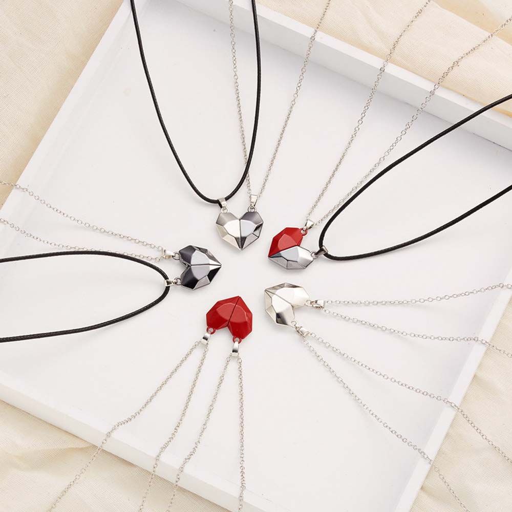 stone Zinc Zinc Alloy Distance Attracting Couple Necklace Heart Pendant Magnetic Necklace Fashion Jewelry