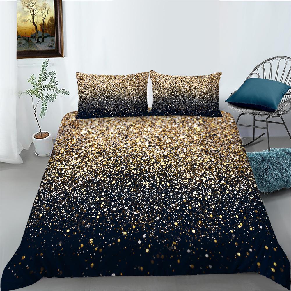 Sequin Series Quilt Cover Pillowcase Three-Piece Set Polyester Digital Printing