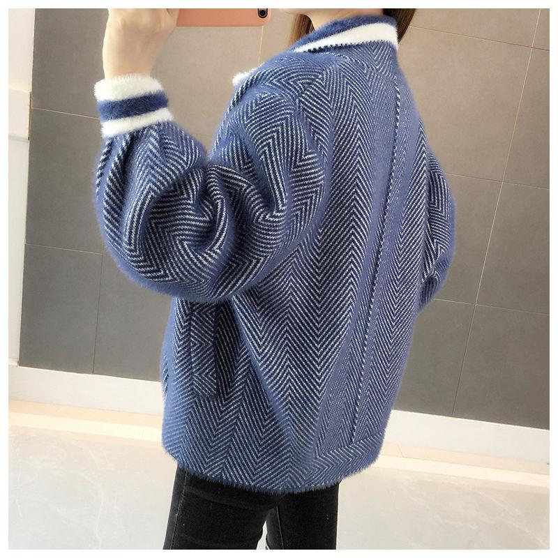 Новое осеннее бархатное пальто из искусственной норки, женское короткое сетчатое красное супер огненное пальто, маленький кардиган, женский толстый свободный