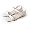 Strap 4cm Low Easy To Walk Easy To CX3127 [AmiAmi] Women's Sandals, Wedges, Heel, Heel, Comfortable, In, Wear, Painless, (White (Smooth), 24.0cm)