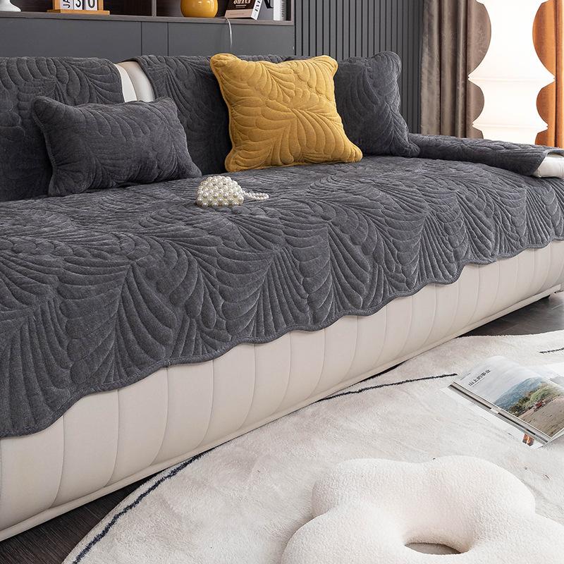 Подушка для дивана из синели, универсальная ткань для всех сезонов, нескользящая, простой современный кожаный чехол для дивана с прямым рядом, тканевое полотенце на спинку