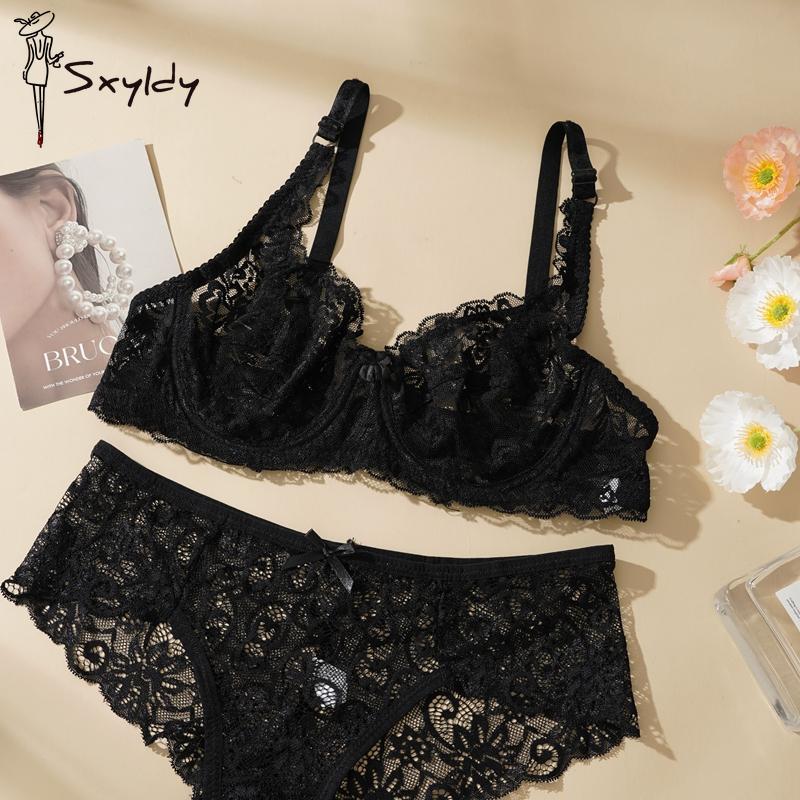 Сексуальные комплекты бюстгальтеров на косточках, полностью кружевные, без подкладки, мягкие женские прозрачные ультратонкие комплекты бюстгальтеров пуш-ап