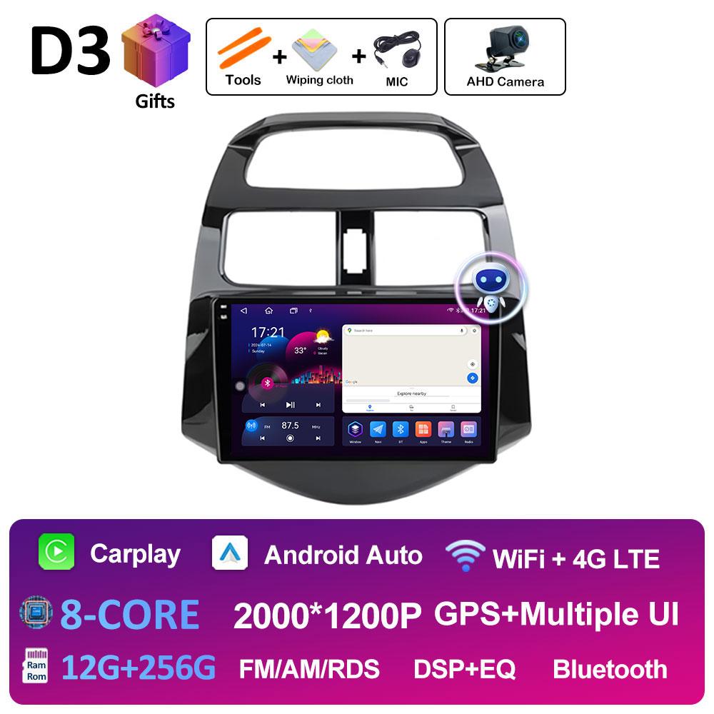Android 14 Автомобильное видео для Chevrolet Spark Beat Matiz Creative 2010 2011 2012 2013 2014 Радиоплеер GPS Навигация Авто Инструменты 4G
