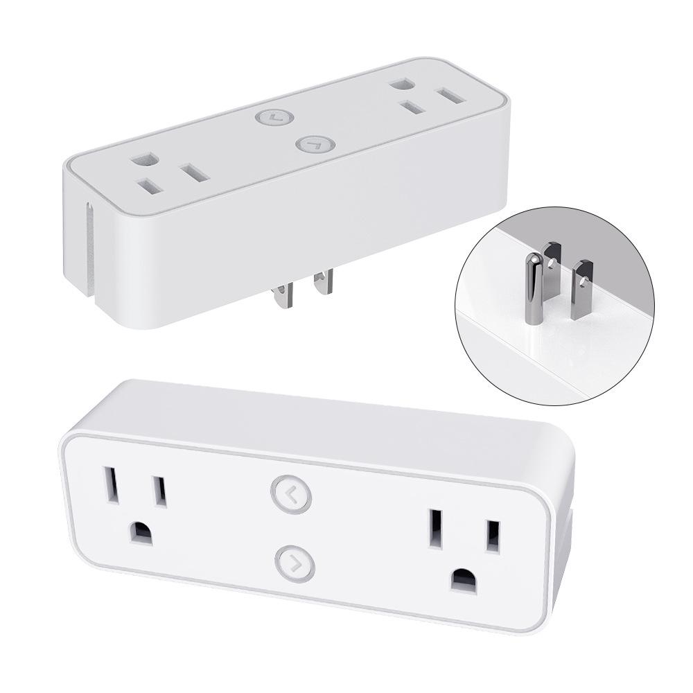 US Standard 10A Dual Wireless Smart Plug, Alexa-Compatible, Multi-functional WiFi Socket
