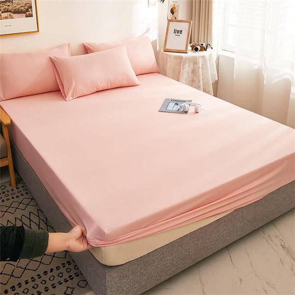 Простыня из 100% хлопка. Мягкий и толстый наматрасник. Регулируемый защитный чехол для белья. Сплошной цвет. Покрывало без наволочки.