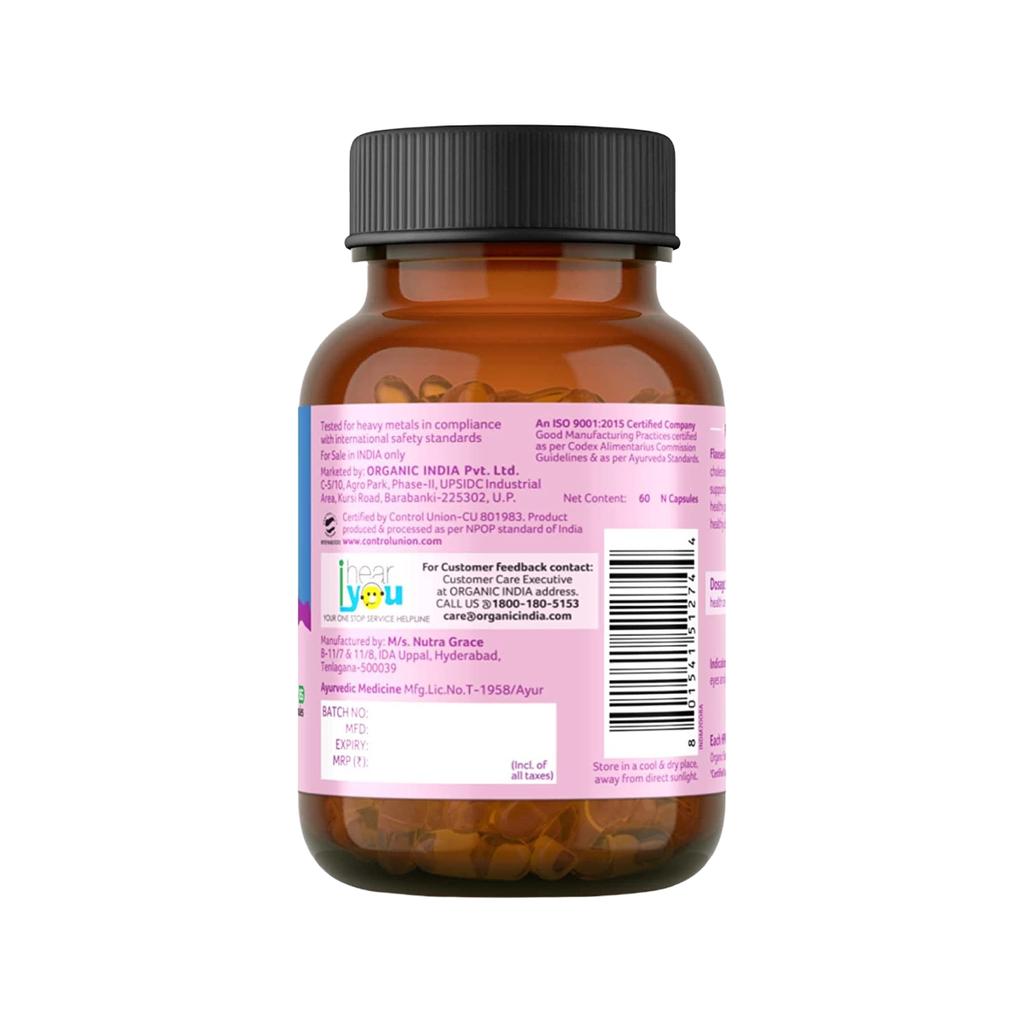 Льняное масло (60 кап, 500 мг), Flaxseed Oil,  Organic India