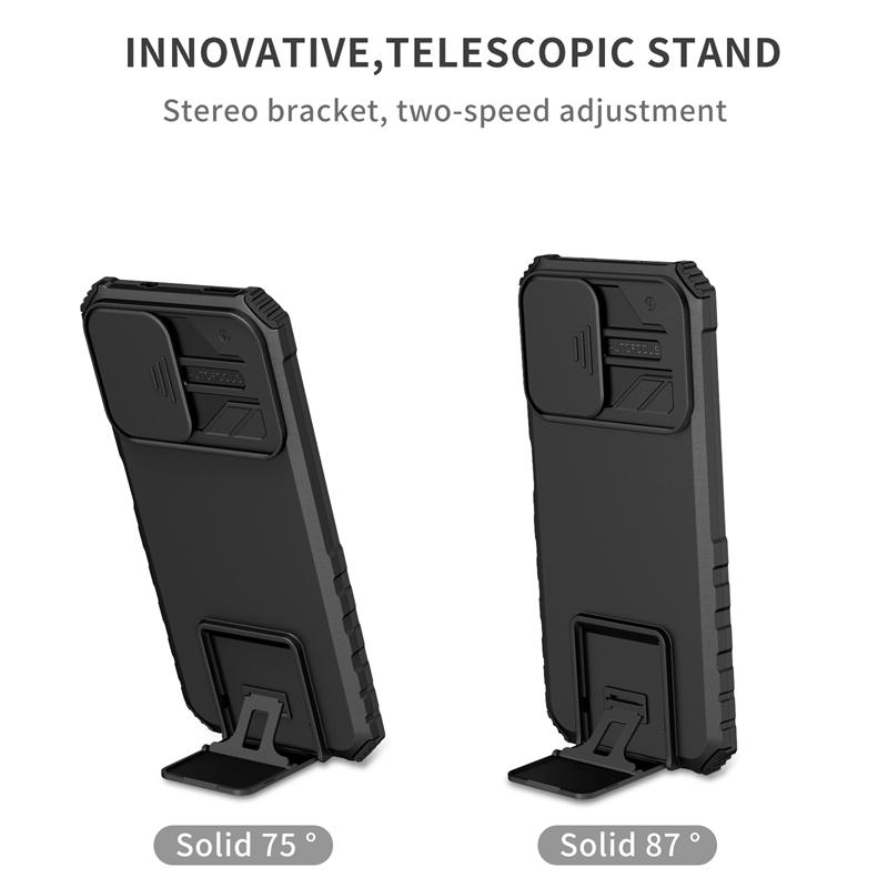 Для Xiaomi Poco M5S чехол Push Pull Camera Protection Phone Case для Poco M5S 4G M5 S M5S 6.43 Stand Противоударный бронированный чехол на заднюю панель