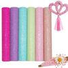 Chunky Glitter Artificial Leather Fabric Colorful Glitter Faux Leather  DIY Hairbow Accessories
