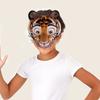 EVA Animal Mask Half Face Tiger Plush Mask Funny Halloween Mask  Masquerade