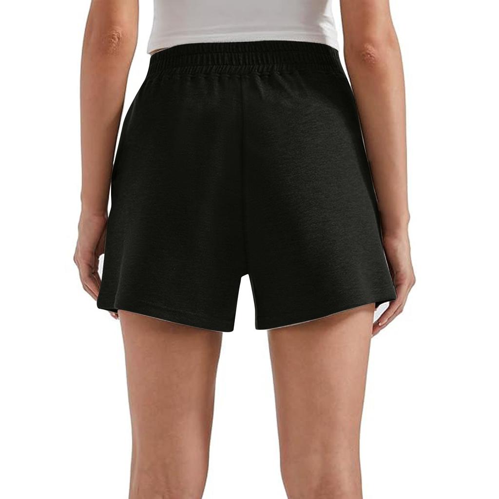 Женские однотонные повседневные мешковатые утягивающие широкие спортивные шорты с высокой талией