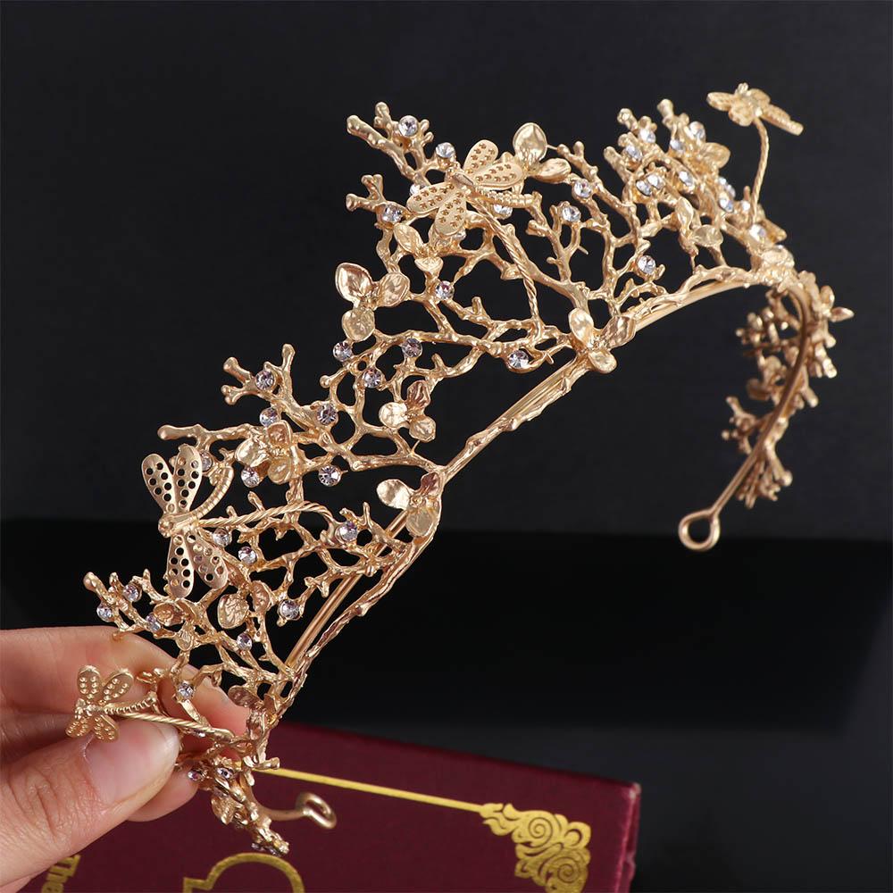 Hair Hoop Metal Princess Crowns Rhinestone Bride Tiaras Exquisite Retro Crown Hair Jewelry