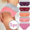 Women's Sexy Fashion Large Size Color Bump Buttocks Splicing Panties 5PC