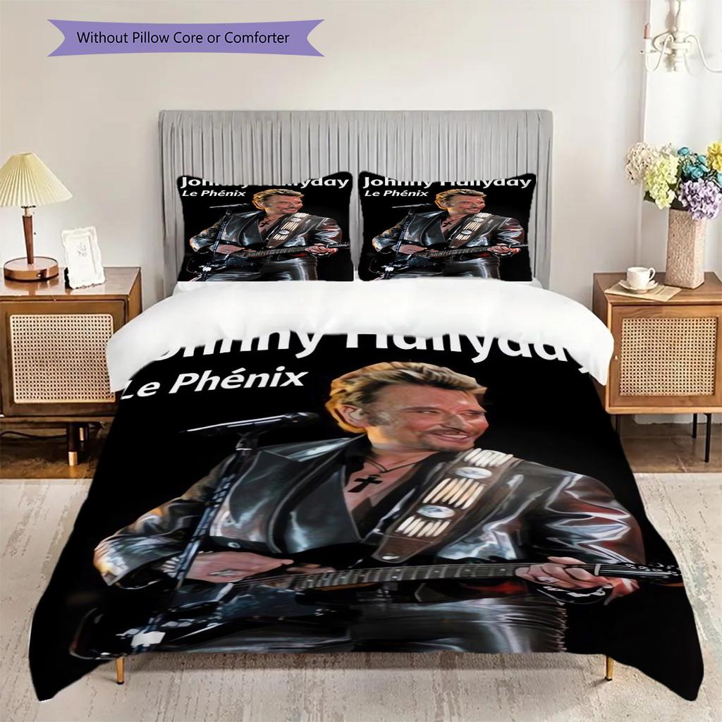 Rock Legends Fire Guitars Bedding (1 * duvet cover + 2 * pillowcase, without core) 2D Flat Soft and comfortable Duvet cover and pillowcase
