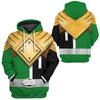 Зеленый Золотой Рейнджер Костюм Худи Унисекс Power Rangers S.P.D Вдохновленный 3D Печать Косплей Пуловер Худи Толстовка Для Мужчин Женщин