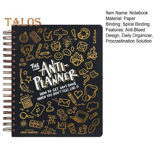 Блокнот Anti-Planner Premium White Paper Anti Bleed Design Ежедневный органайзер для людей с СДВГ с комиксами, раскрасками и стратегиями