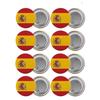 Spain Flag Bag Badge Set 8 Pieces Largest Size 5.8cm Pin Brooch