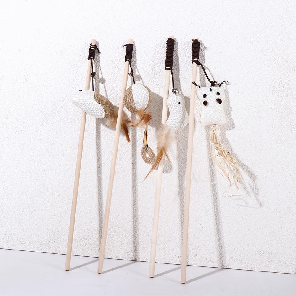 Kitten Feather Scratching Mouse With Mini Bell Tease Cat Rod Cat Toy Pet Supplies Interactive Stick