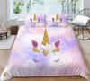 Unicorn Bedding Single Double Bed Full-size Cartoon Unicorn Printed Pillowcase and Quilt Cover 2 or 3 Home Decoration for Girls and Children's Room