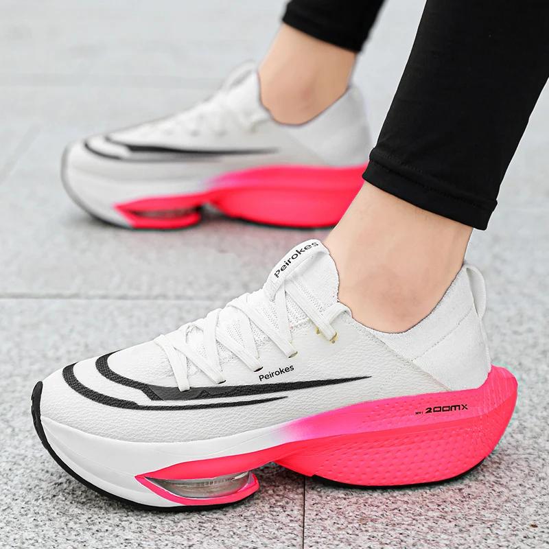 Кроссовки для бега по шоссе Карбоновая пластина Марафонские Летние спортивные кроссовки для мальчиков Толстая подошва Воздушная подушка Оригинальные кроссовки для бега