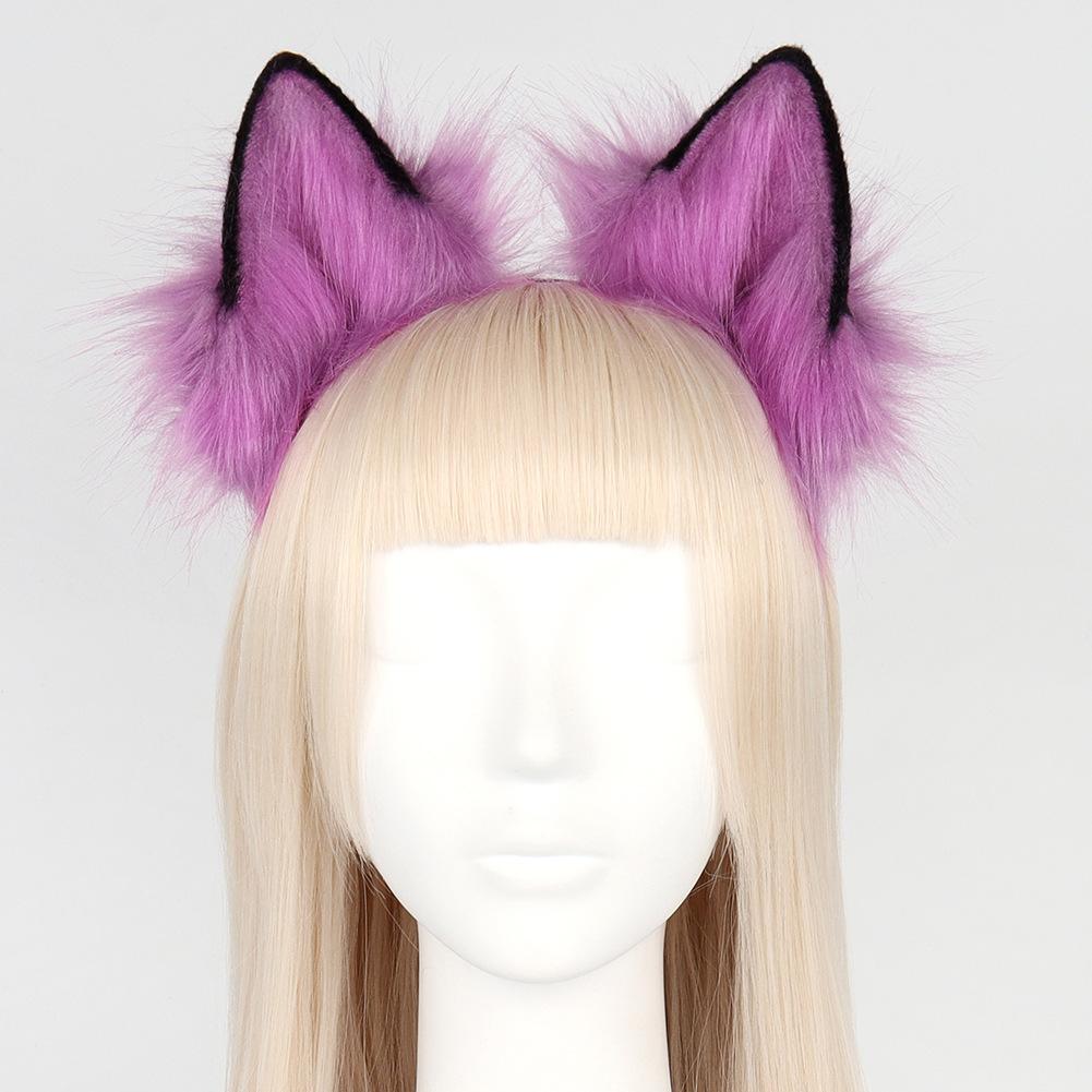 Simulation Adjustable Multi-Color Animal Ear Headband, Halloween Playing Wolf Ear Headband Cosplay Ear Hair Accessories