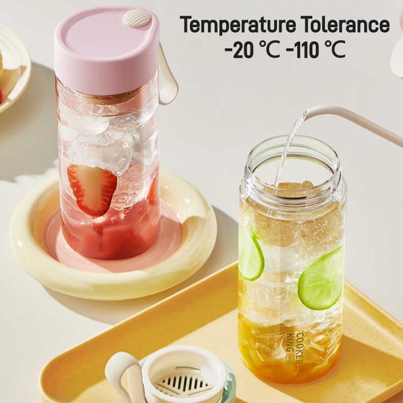 550ml Portable Water Bottle with Filter - Tritan Material Without BPA Sports Water Cup, for Fitness, and Outdoor Activities