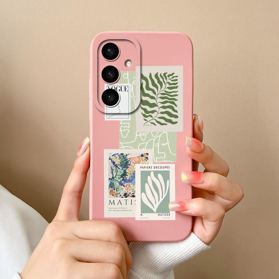 Чехол для Samsung A56 A16 A26 S25 Plus S25Ultra A05S F14 A05 A36 крутые модные этикетки жидкий силиконовый мягкий защитный экран телефона чехол для Samsung Capa