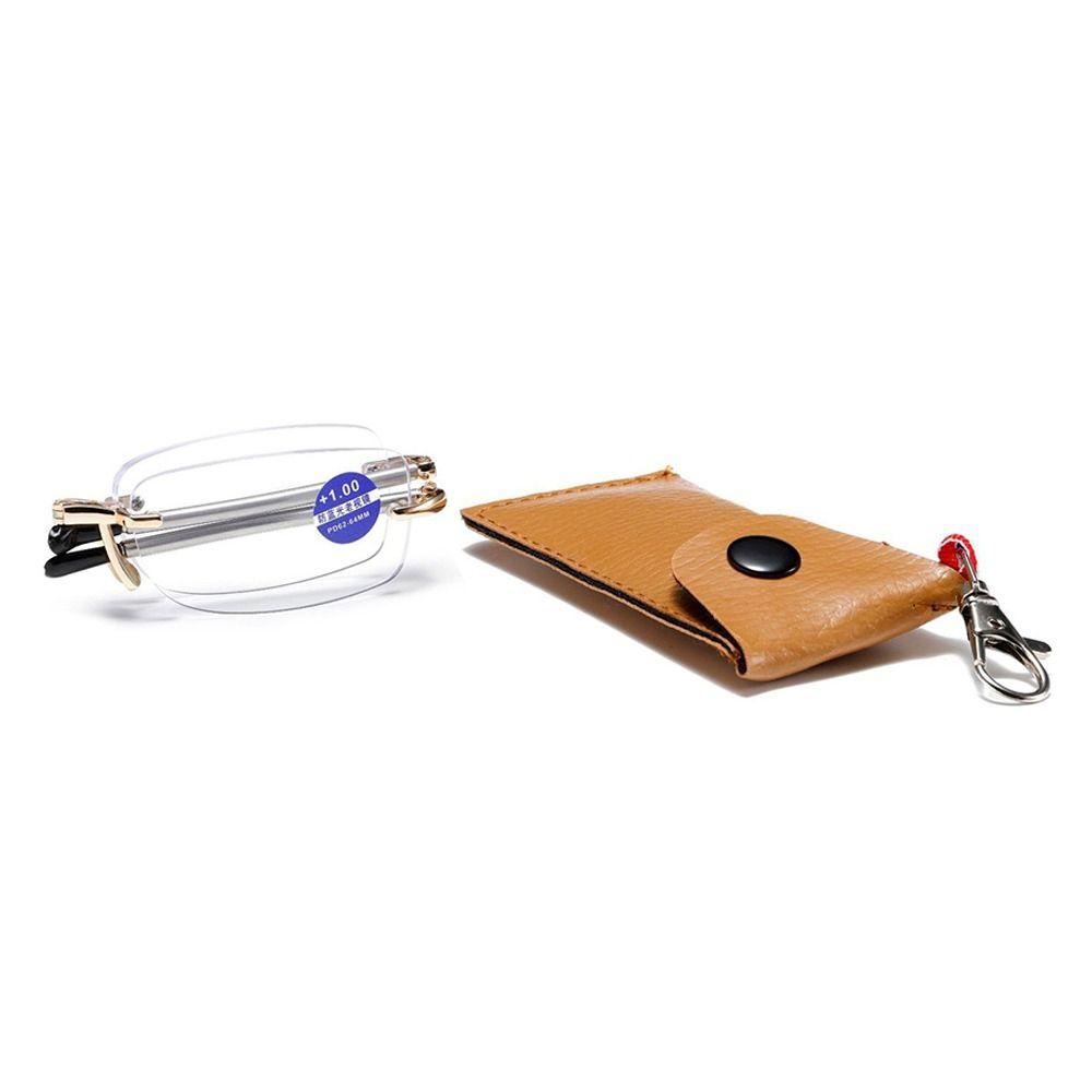 Новые складные очки для чтения с цепочкой для ключей, женские очки для чтения с металлической антенной и сумкой, антисиние складные очки для чтения