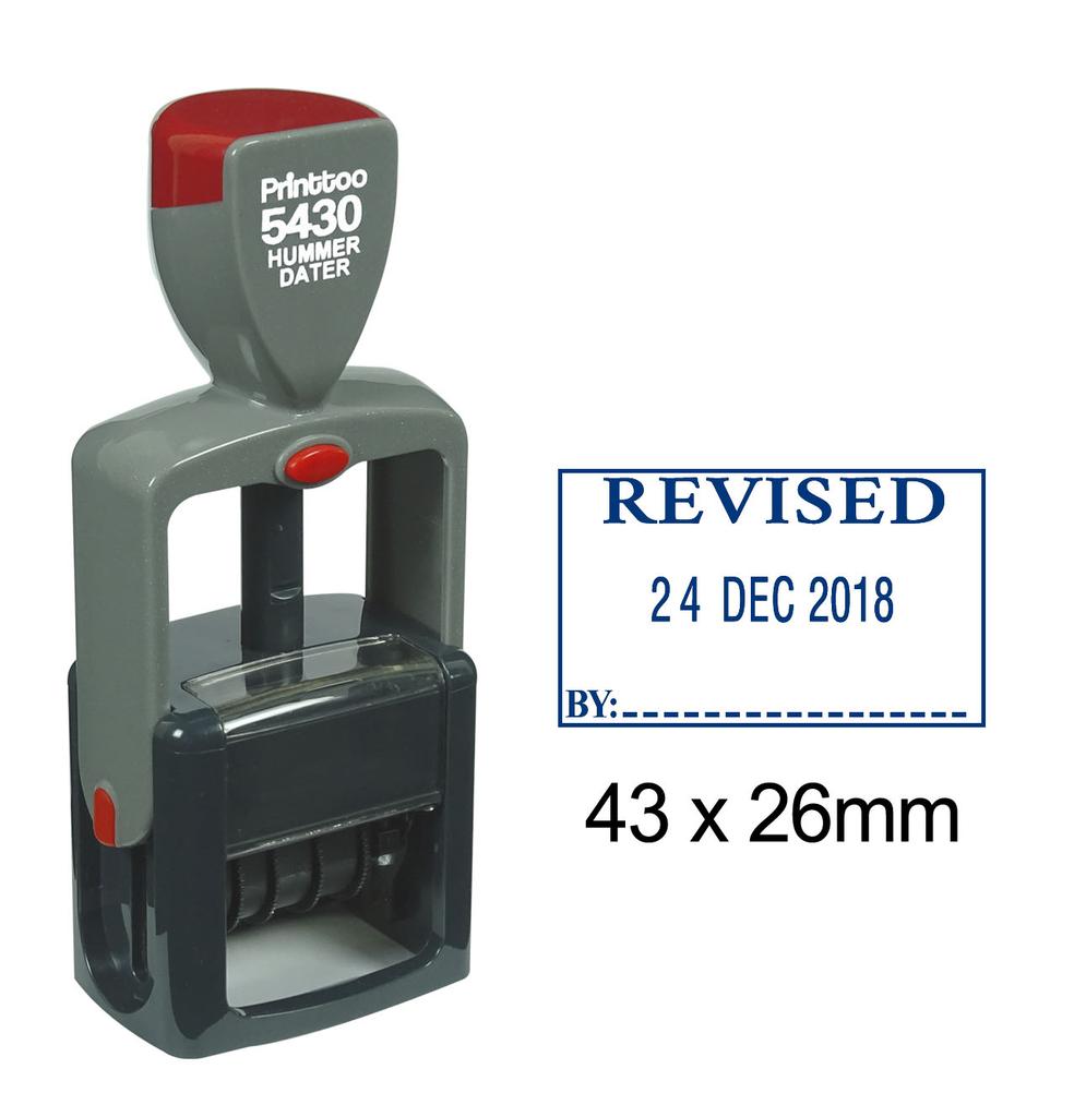 Printtoo Revised By Text And Sign Space Heavy Duty Dater Stamp Self Inking Date Rubber