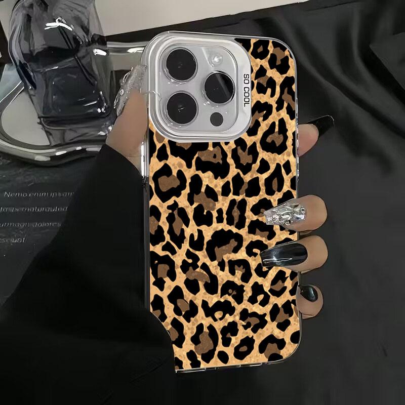 Коричневый леопардовый противоударный защитный чехол для iPhone 15 Pro Max 16 14 13 12 11 Pro X XR XS 7 Plus 16E защитное покрытие для линз