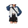 Li Ning Sports Lifestyle Series Color Block Letter Stand Collar Zipper Long Sleeve Hoodie Women Hoodies Off-White Deep-Navy AWDU838-2