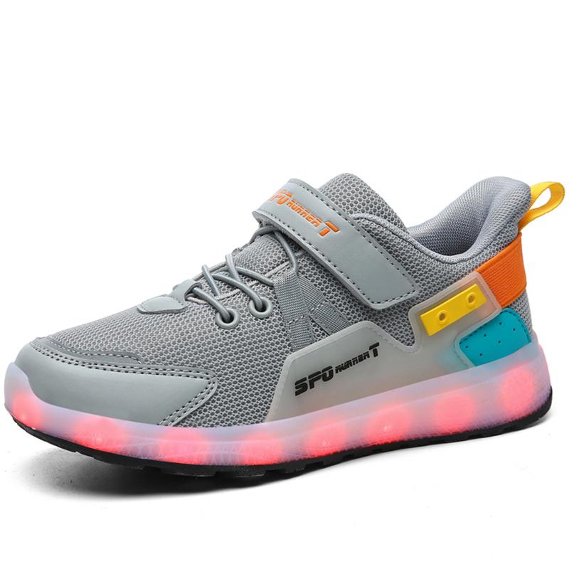 Children Luminous Sneakers Charging Switch LED Bling Bling Kids Glowing Sneakers Girls Laughing Shoes