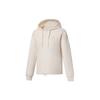 Li Ning Womens Fitness Series Solid Color Loose Hooded Pullover Sweatshirt Women Tops Off-White AWDS036-9