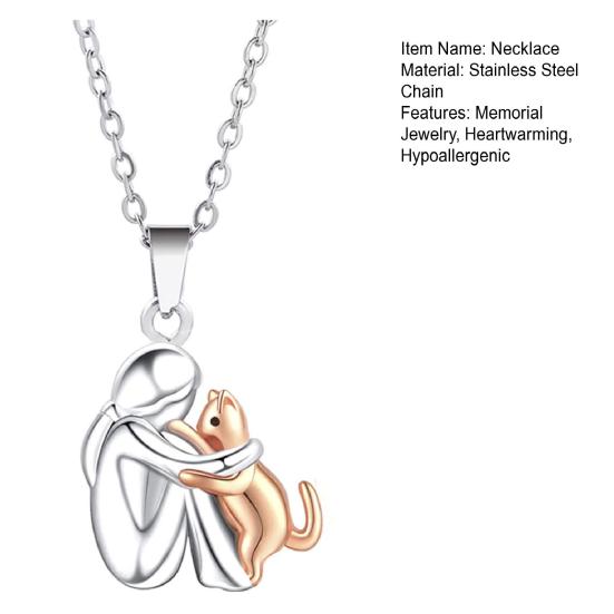 Ожерелье «Собака и женщина», кулон «Объятия щенка», мемориальное ожерелье, украшение для владельцев собак и кошек, подарок для женщин, мамы, любителей домашних животных