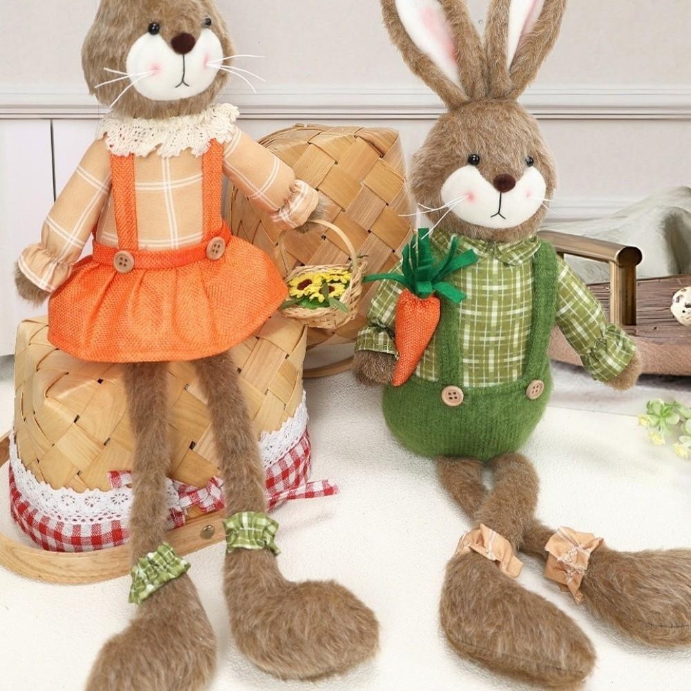Adorable Easter Bunny Ornament Long Legged Rabbit Decor Merry Easter Decoration Garden Party