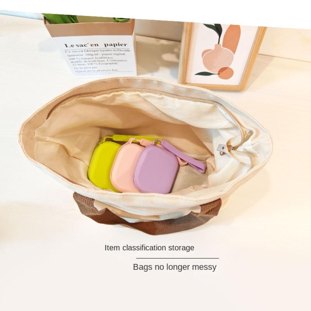 Morandi Color Silicone Coin Purse Square Lipstick Pouch Portable Mini Storage Bag Travel