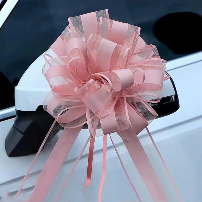Белый свадебный автомобиль, лента, банты, узел, подарочная упаковка, декор свадебного автомобиля, товары для дня рождения, украшение дома, праздничные украшения