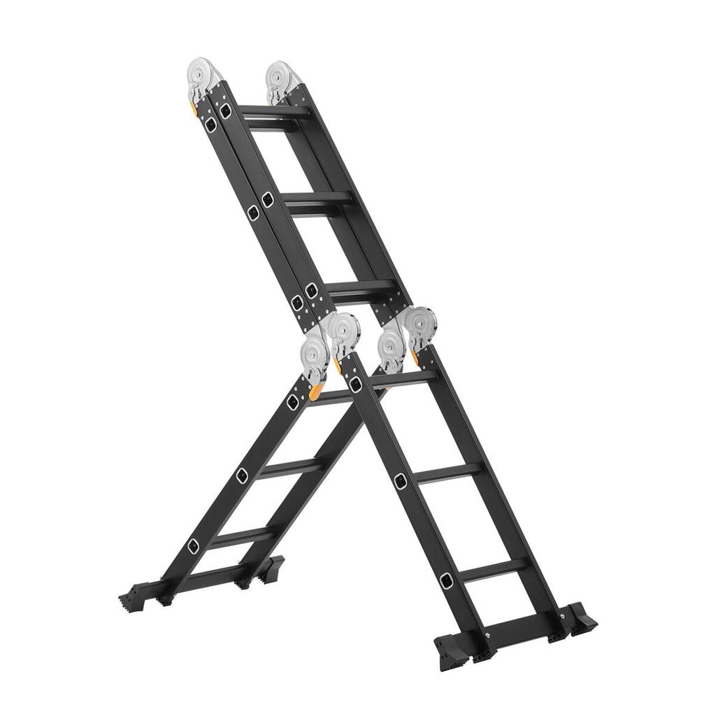 Multi-Purpose Folding Ladder 7-in-1 3 Step 12ft with Scaffolding Plank