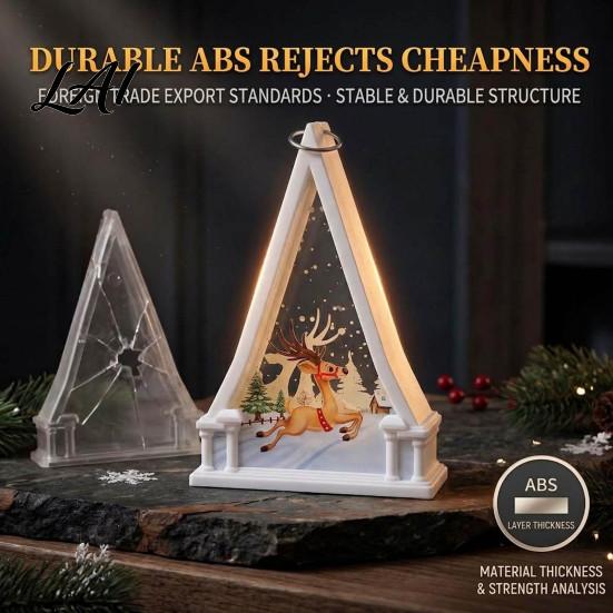 Led Tabletop Decoration Christmas House Shaped LED Candle Lantern Flameless Electric Hanging Night Light with Indoor Festive Lighting Santa