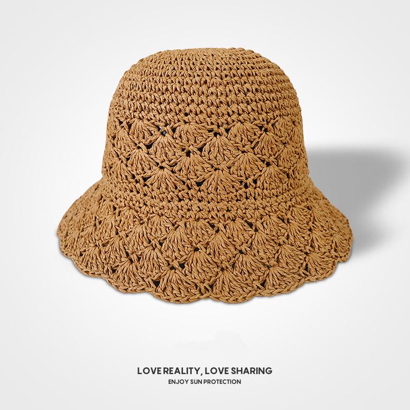 Полая соломенная шляпа женская пляжная летняя шляпа солнцезащитная шляпа солнцезащитная модная шляпа-ведро солнцезащитная шляпа складная шляпа