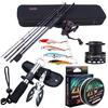 Fishing Rod and Reel Set with Fishing Bag  5 Section Spinning Rod and 13+1BB Casting Reel for Carp Fishing Tools