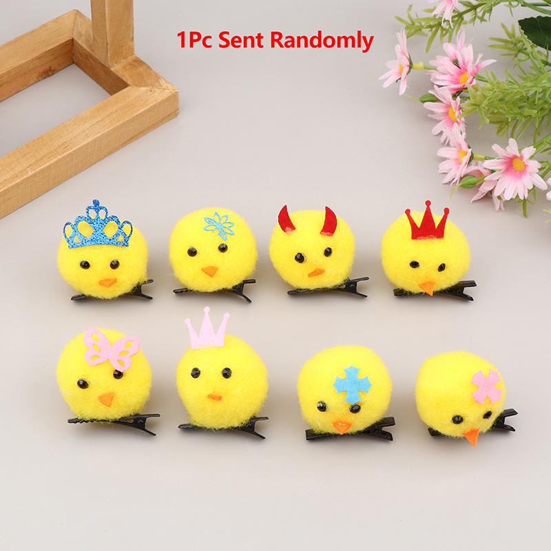 Милая флокированная маленькая желтая утка, плюшевая заколка для волос с животными, забавная весенняя клипса в виде утконоса, аксессуары, головной убор для детей